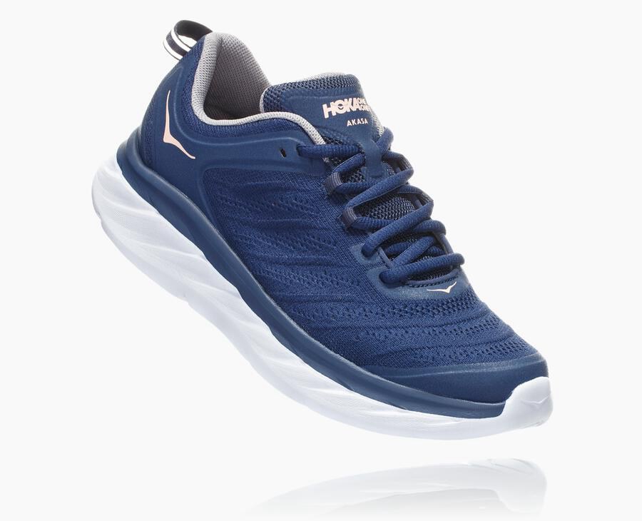 Hoka One One Akasa - Women's Running Shoes - Blue/White - UK 210MRFDKH
